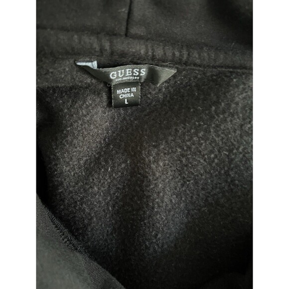Guess‎ Hoodie Pullover Sweatshirt Black  Pink Fire Flames Kangaroo Pockets Large - Picture 4 of 4